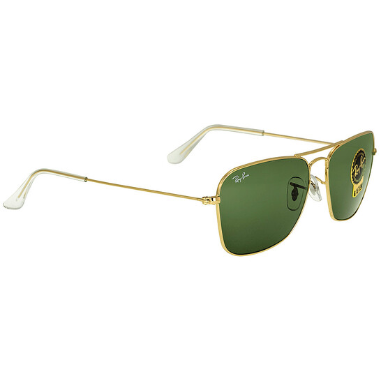 Ray-Ban Caravan Green Classic G-15 Square Unisex Sunglasses RB3136