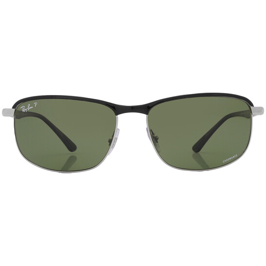 rb3671CH 9144/P1 60 似ているものを出品してますので注意 Ray-Ban Chromance Polarized Dark Green Rectangular Unisex