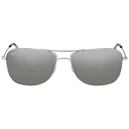 Ray Ban Chromance Polarized Silver Mirror Square Unisex Sunglasses RB3543  003/5J 59