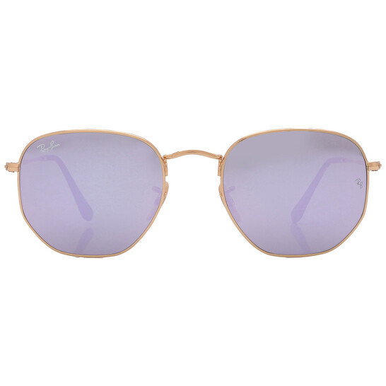 Ray-Ban Hexagonal Flat Lenses Lilac Unisex Sunglasses RB3548N