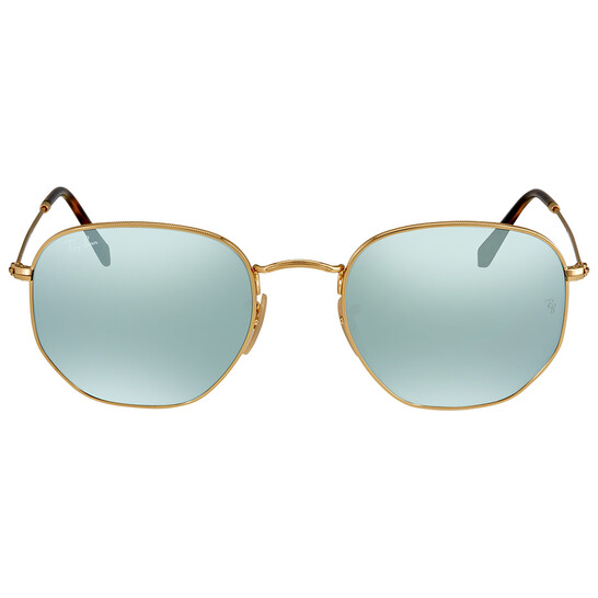 Ray-Ban Hexagonal Flat Lenses Silver Flash Unisex Sunglasses  display picture 1