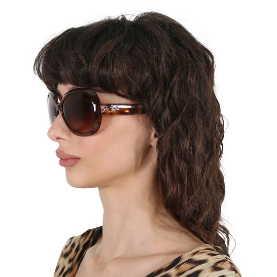 Ray Ban Jackie Ohh II Pink/Brown Gradient Butterfly Ladies Sunglasses RB4098 642/A5 60