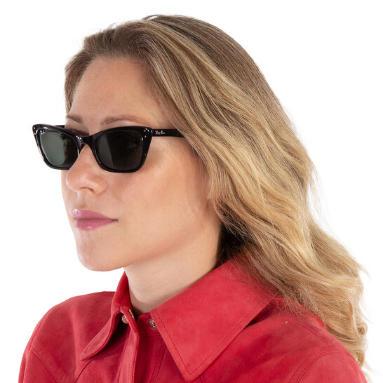 小物 Rayban Lady Burbank 55mm LADY BURBANK Sunglasses in Black and Green - RB2299 | Ray