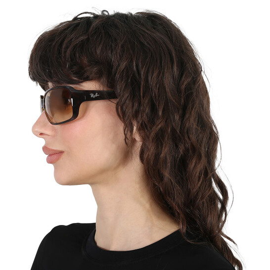 Ray-Ban Light Brown Gradient Rectangular Ladies Sunglasses
