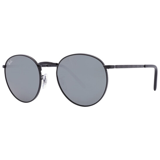 Ray-Ban New Round Green Mirrored Blue Unisex Sunglasses