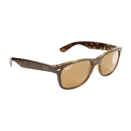 Ray-Ban New Wayfarer Classic Polarized Brown Unisex Sunglasses
