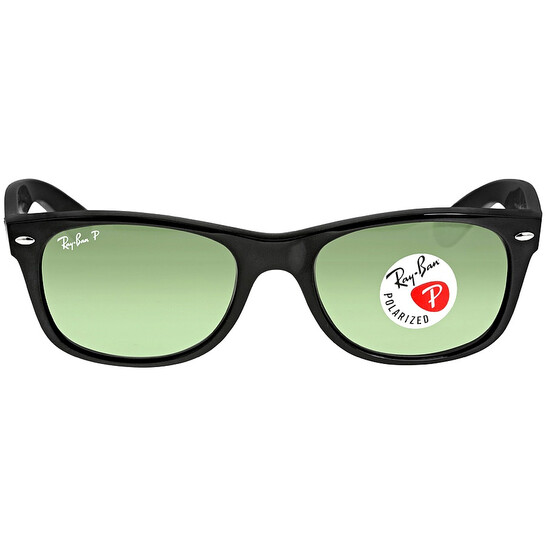 Ray Ban New Wayfarer Classic Polarized Green Unisex Sunglasses RB2132 901/58 52 - 546x546