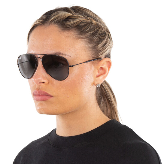 Ray-Ban Black and Dark Grey Aviators RB3825 OLD AVIATOR Sunglasses in Gunmetal and Blue - RB3825 | Ray  main image 4