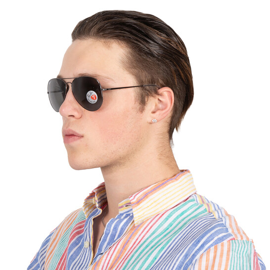Ray-Ban Aviator レイバンサングラス RB3689 00448 Ray-Ban Polarized Black Aviator Unisex Sunglasses RB3689 004/48 62