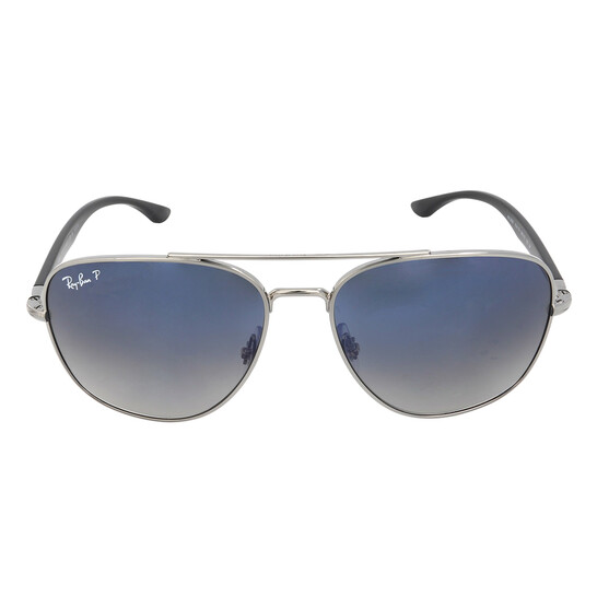 Ray-Ban Polarized Blue Gradient Square Unisex Sunglasses  display picture 2