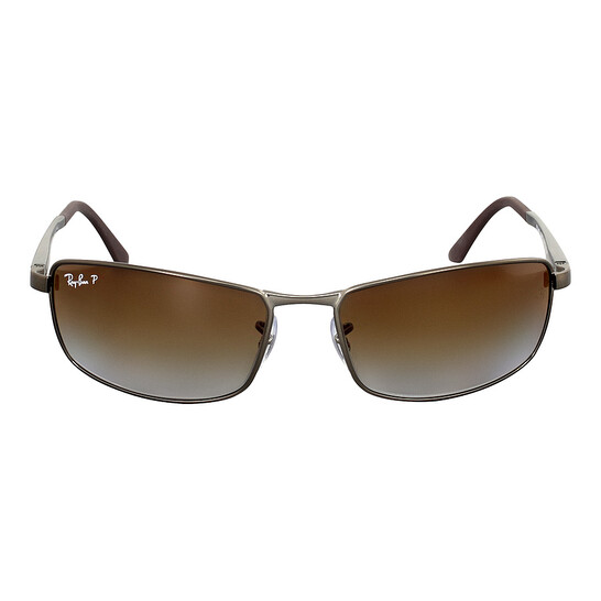 Ray-Ban Polarized Brown Gradient Rectangular Men's