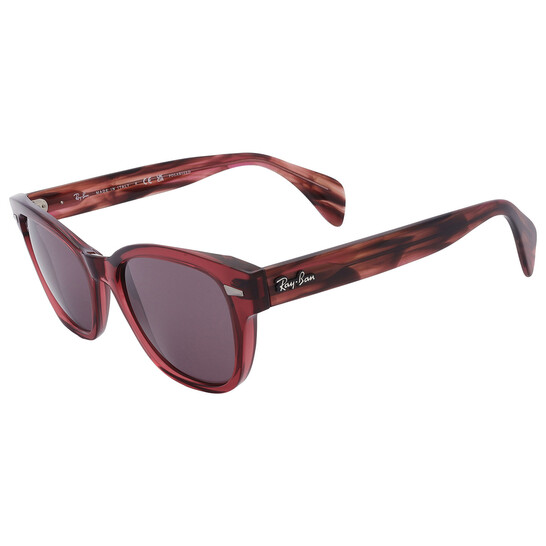 Ray-Ban Polarized Dark Violet Square Unisex Sunglasses RB0880S