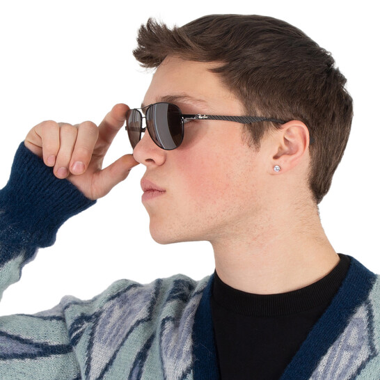 Ray-Ban Polarized Grey Mirror Aviator Men's Sunglasses RB8313 002