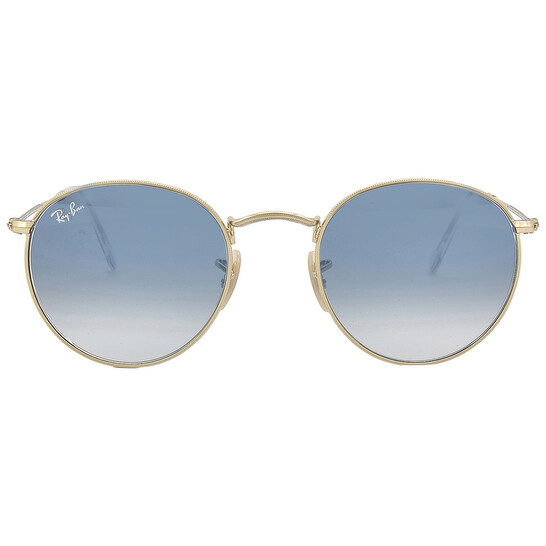 BLUE LENSE RAY BAN SMALL ROUND SHAPE Amazon.com: Ray-Ban Round Metal RB3447 112/4L Gold/Blue  main image 4