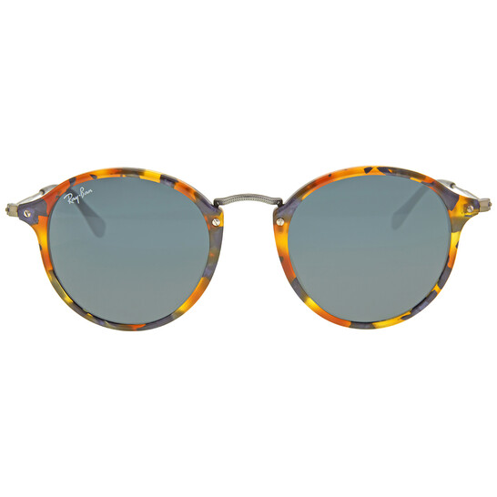 Ray-Ban Unisex RB2447 fleck Sunglasses Blue lenses ROUND FLECK FLASH LENSES GRADIENT Sunglasses in Black and  main image 3