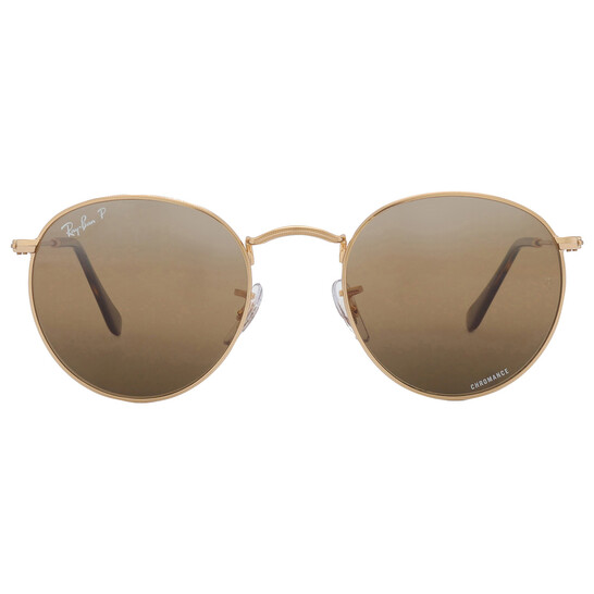 Ray-Ban Round Metal Chromance Silver/Brown Men's Sunglasses RB3447
