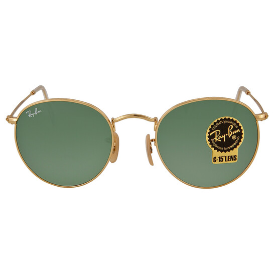 Ray-Ban Green Classic Round Sunglasses Ray-Ban RB3447 Round Metal S (50 - 21) with Green lenses and  main image 4
