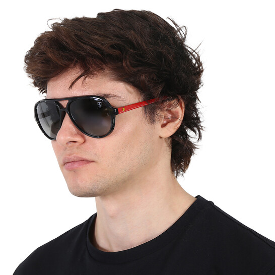 Ray-Ban Scuderia Ferrari Grey Gradient Aviator Unisex Sunglasses