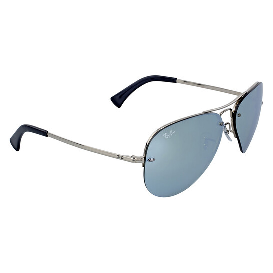 Ray-Ban Silver Mirror Aviator Unisex Sunglasses RB3449 003