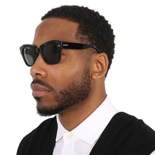 Ray Ban State Street G-15 Green Polarized Square Unisex Sunglasses RB2186  901/58 52