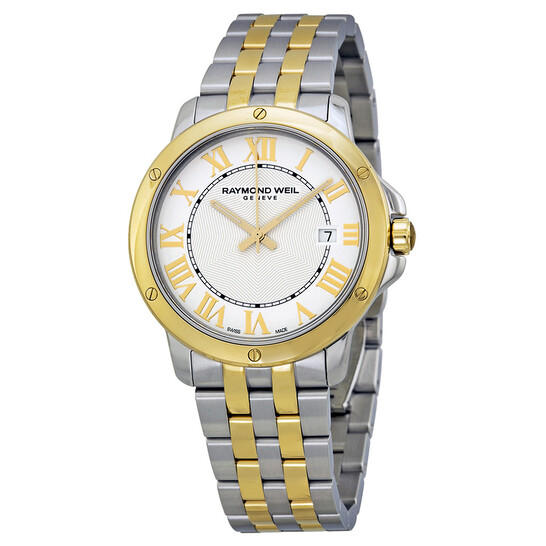 Raymond Weil Tango White Dial Two-tone Men's Watch 5591-STP