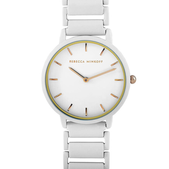 Rebecca Minkoff Women's Quartz Watch with Stainless Steel Strap, Carnation, 16 (Model: 2200349) Rebecca Minkoff Women\u0027s Analog Quartz Watch with Stainless Steel