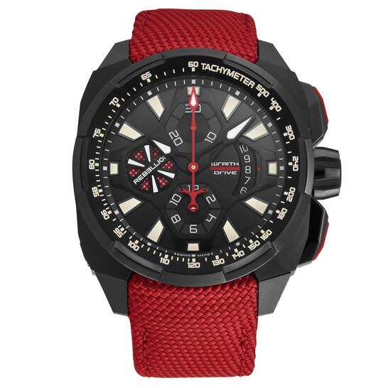 Rebellion Wraith Chronograph Automatic Black Dial Men's Watch 