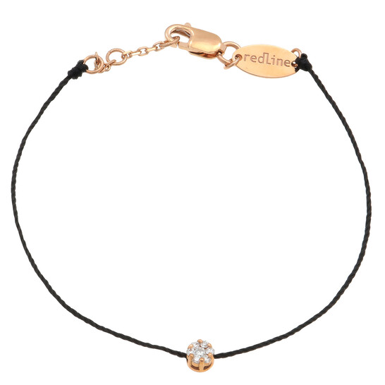 完売品　redlineブレスレット「 Illusion」　ブラック Redline Illusion Diamond String Bracelet, Size 15.5 cm 20-R-155