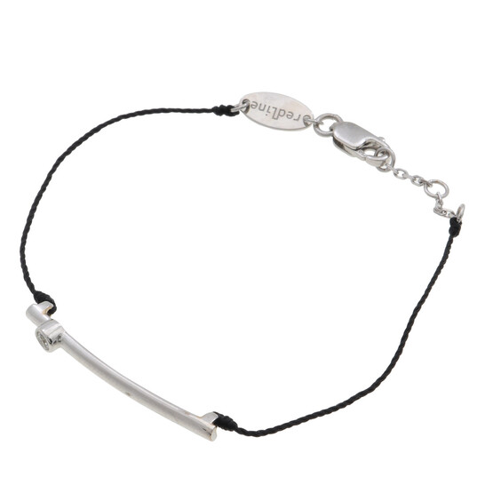 Redline Tube String Bracelet with Diamond in White Gold