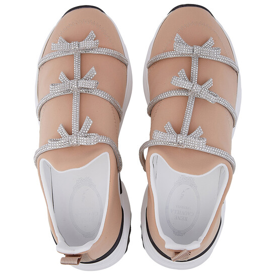 Rene Caovilla Rhinestone Bow Embellished Sneakers, Brand