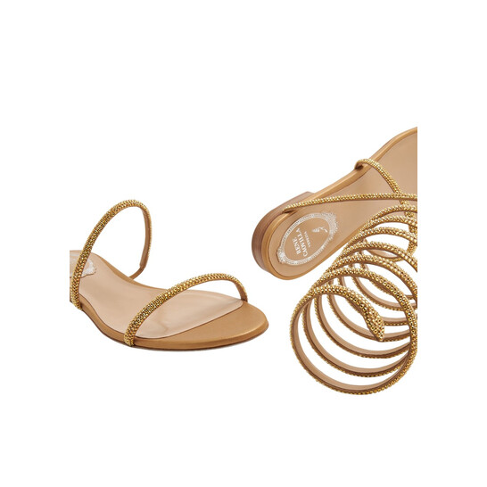 Rene Caovilla Supercleo Jeweled Crystal Flat Sandals, Brand Size