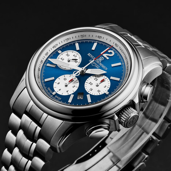 Revue Thommen Air Speed Chronograph Automatic Blue Dial Men's