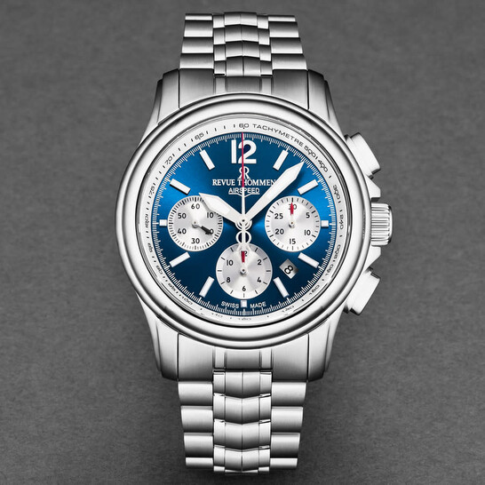Revue Thommen Air Speed Chronograph Automatic Blue Dial Men's