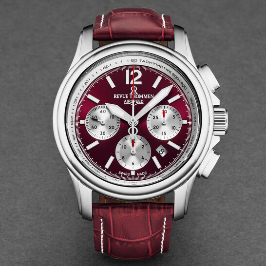 Revue Thommen Air Speed Chronograph Automatic Red Dial Men's