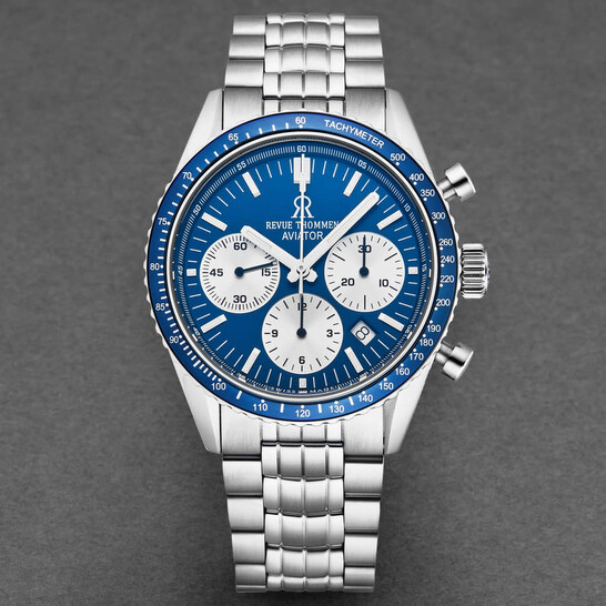 Revue Thommen Aviator Chronograph Automatic Blue Dial Men's Watch