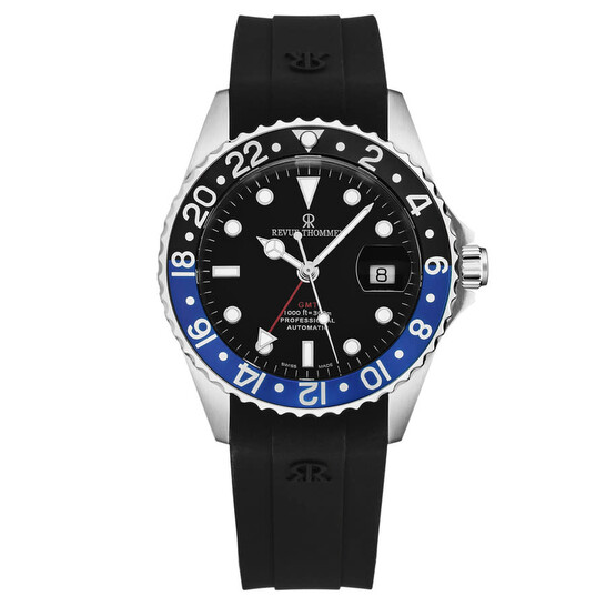Revue Thommen GMT Diver Automatic Black Dial Batman Bezel Men's