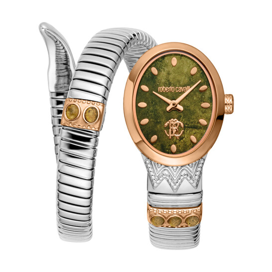 Roberto Cavalli Serpente Ornato Grey Dial Ladies Watch