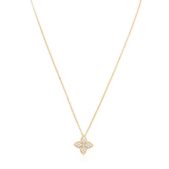 Roberto Coin Princess Flower Medium Diamond Necklace