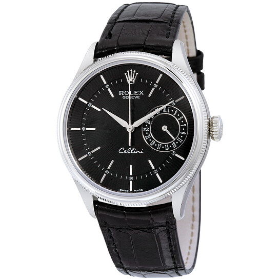 ROLEX ブラック ボストンバッグ ROLEX 39mm White Gold Cellini Dual Time Black Dial Box