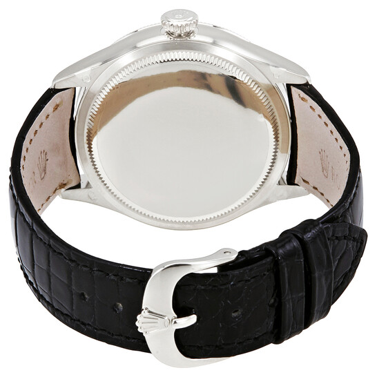 Rolex Cellini Dual Time Silver Dial 18K White Gold Men's