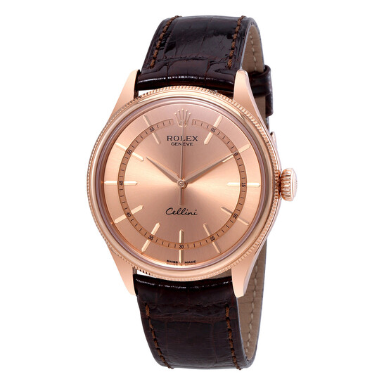Rolex Cellini Pink Dial 18K Everose Gold Men's Watch 50505PKSBRL - 546x546