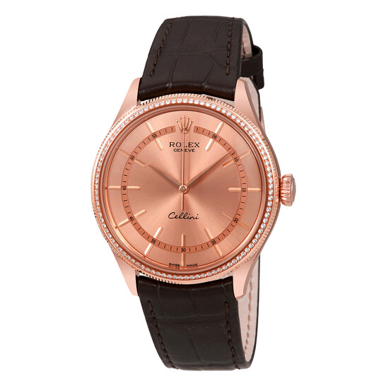 Rolex Cellini Pink Gold Diamond 18K Everose Gold Men's Watch 50605RBR - 546x546