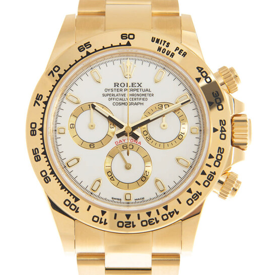 Rolex Cosmograph Daytona White Dial Men's 18K Yellow Gold Watch
