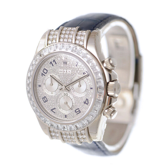 Rolex Cosmorgarph Daytona Pave Diamond Dial 18K White Gold Case