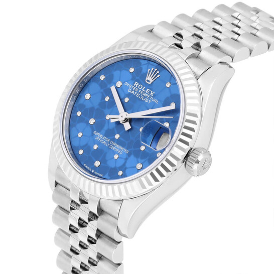 Rolex Datejust 31 Azzurro-Blue Floral Motif Diamond Dial