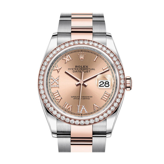 Rolex Datejust 36 Automatic Pink Diamond Dial Ladies Steel and 18K Everose Gold Oyster Watch 126281PRDJ - 546x546