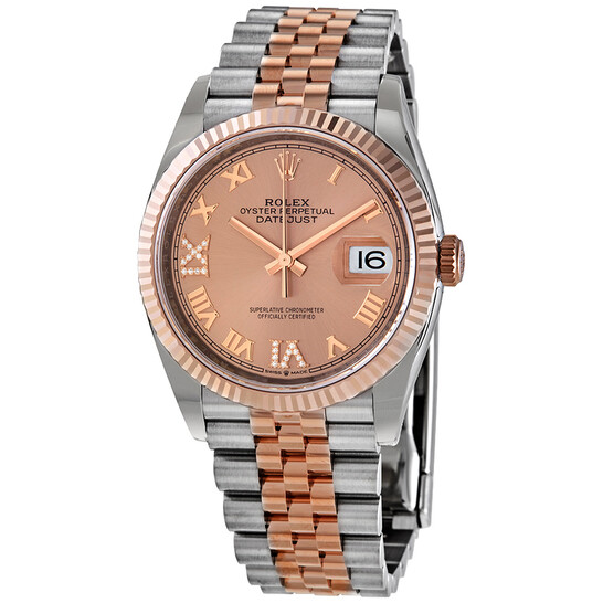 P♡B♡P♡K♡M Rolex Datejust 36 Automatic Pink Diamond Dial Men's Steel and 18kt