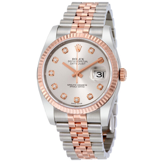 Rolex Datejust 36 Silver Dial Stainless Steel and 18K Everose Gold Jubilee Bracelet Automatic Men's Watch 116231SDJ Rolex Datejust 36 Silver Dial Stainless Steel and 18K Everose Gold Jubilee Bracelet Automatic Men's Watch 116231SDJ - 546x546