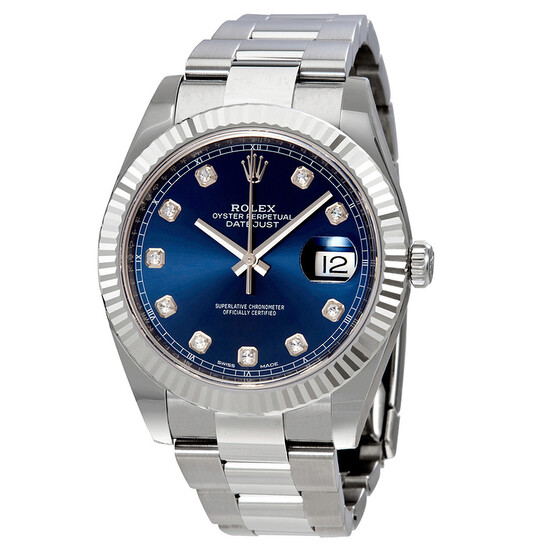Rolex Datejust 41 Blue Diamond Dial Automatic Men's Watch 126334BLDO - 546x546