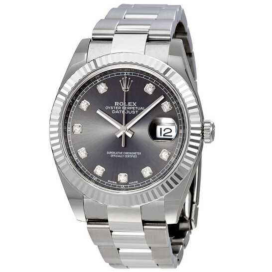 c-40420-5-kt！ Rolex Datejust 41 Rhodium Diamond Dial Automatic Men's Watch